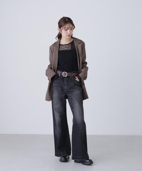 FREE'S MART（フリーズマート）の「◆パッチワークチュールレースカットソー（Tシャツ/カットソー・レディース・ブラック/ホワイト・FREE）」の13枚目の写真