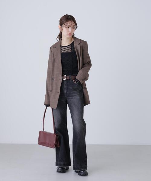 FREE'S MART（フリーズマート）の「◆パッチワークチュールレースカットソー（Tシャツ/カットソー・レディース・ブラック/ホワイト・FREE）」の14枚目の写真