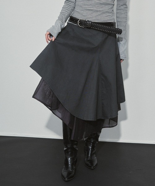 ENVYM（アンビー）の「レイヤードフレアミディアムスカート（スカート・レディース・ホワイト/グレー・FREE）」の8枚目の写真