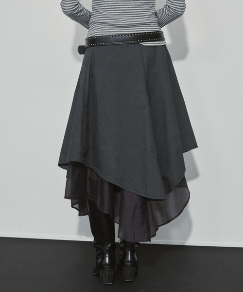 ENVYM（アンビー）の「レイヤードフレアミディアムスカート（スカート・レディース・ホワイト/グレー・FREE）」の9枚目の写真