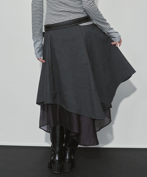 ENVYM（アンビー）の「レイヤードフレアミディアムスカート（スカート・レディース・ホワイト/グレー・FREE）」の10枚目の写真