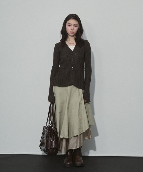 ENVYM（アンビー）の「レイヤードフレアミディアムスカート（スカート・レディース・ホワイト/グレー・FREE）」の15枚目の写真