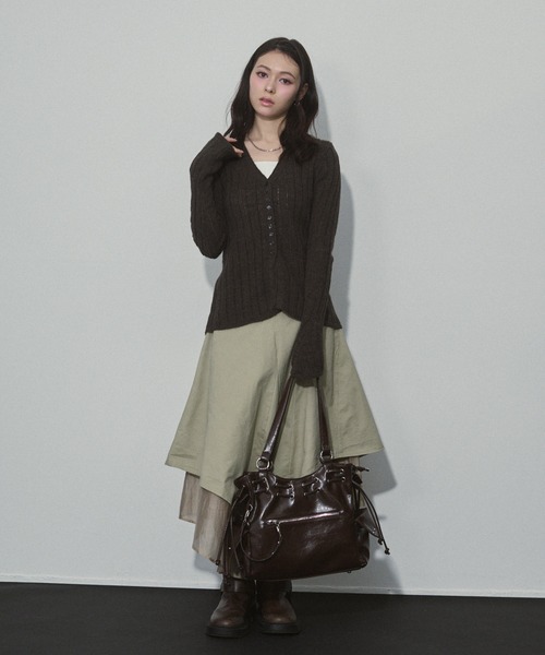 ENVYM（アンビー）の「レイヤードフレアミディアムスカート（スカート・レディース・ホワイト/グレー・FREE）」の14枚目の写真