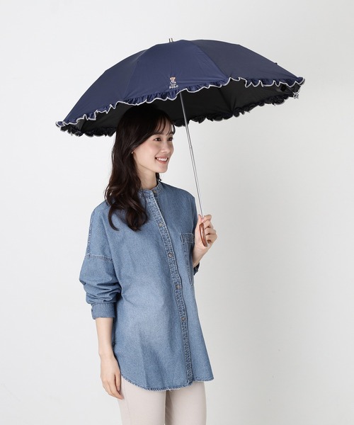 POLO RALPH LAUREN(ポロ ラルフ ローレン)の「【WEB限定】遮光100% 晴雨兼用日傘 2段折たたみ スカラフリル ワンポイント ”POLO FLAG BEAR”(折りたたみ傘・レディース・ダークブルー/ホワイト×ブルー/オフホワイト/ベージュ・FREE)」の13枚目の写真