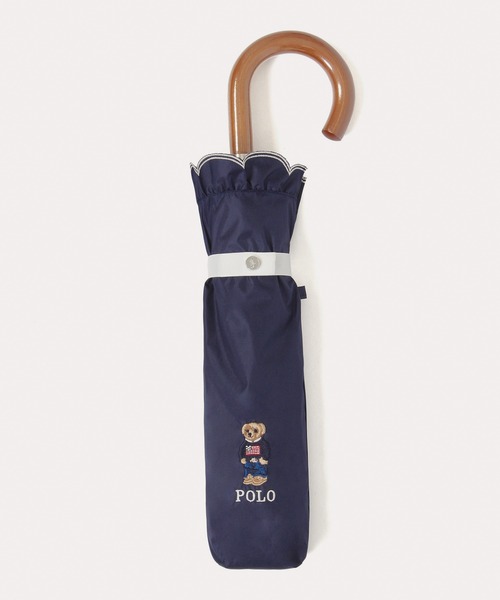 POLO RALPH LAUREN(ポロ ラルフ ローレン)の「【WEB限定】遮光100% 晴雨兼用日傘 2段折たたみ スカラフリル ワンポイント ”POLO FLAG BEAR”(折りたたみ傘・レディース・ダークブルー/ホワイト×ブルー/オフホワイト/ベージュ・FREE)」の10枚目の写真