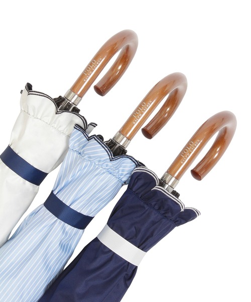POLO RALPH LAUREN(ポロ ラルフ ローレン)の「【WEB限定】遮光100% 晴雨兼用日傘 2段折たたみ スカラフリル ワンポイント ”POLO FLAG BEAR”(折りたたみ傘・レディース・ダークブルー/ホワイト×ブルー/オフホワイト/ベージュ・FREE)」の6枚目の写真
