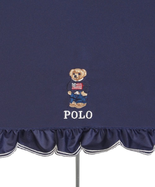 POLO RALPH LAUREN(ポロ ラルフ ローレン)の「【WEB限定】遮光100% 晴雨兼用日傘 2段折たたみ スカラフリル ワンポイント ”POLO FLAG BEAR”(折りたたみ傘・レディース・ダークブルー/ホワイト×ブルー/オフホワイト/ベージュ・FREE)」の7枚目の写真