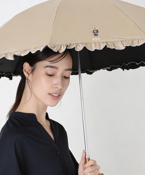 WEB限定】遮光100％ 晴雨兼用日傘 2段折たたみ スカラフリル ワン