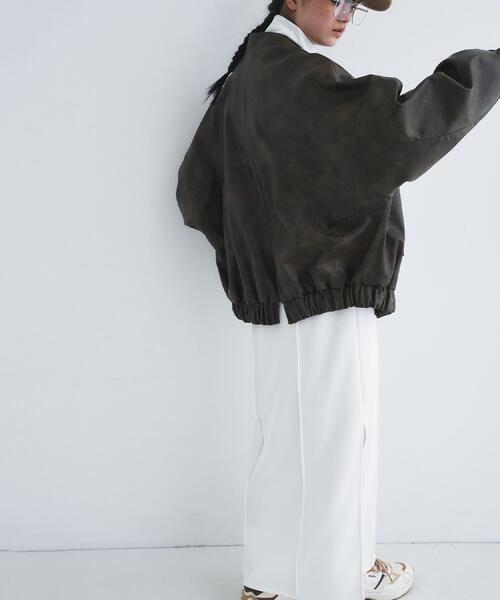 CODE A(コードエー)の「【Re】grain zip over blouson(ブルゾン・レディース・ダークブラウン・00)」の4枚目の写真