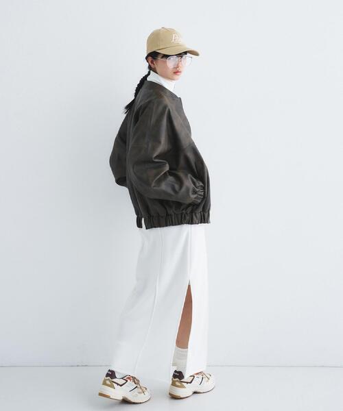CODE A(コードエー)の「【Re】grain zip over blouson(ブルゾン・レディース・ダークブラウン・00)」の5枚目の写真