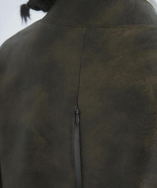 CODE A(コードエー)の「【Re】grain zip over blouson(ブルゾン・レディース・ダークブラウン・00)」の9枚目の写真