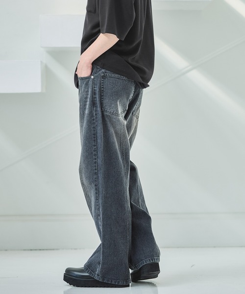 LAKOLE（ラコレ）の「バギーツイストデニムパンツ / 638216（デニムパンツ・メンズ・グレー/ブラック/ブルー・LARGE/SMALL/MEDIUM）」の2枚目の写真