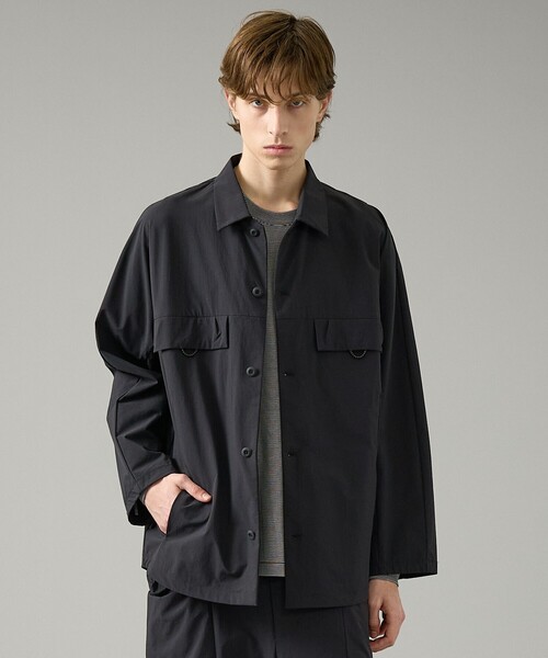 ABAHOUSE（アバハウス）の「【CORDURA】TUCK＆DARTS コーデュラナイロン シャツブルゾン / セットアップ対応（ブルゾン・メンズ・ブラック/チャコールグレー・48/46）」の2枚目の写真