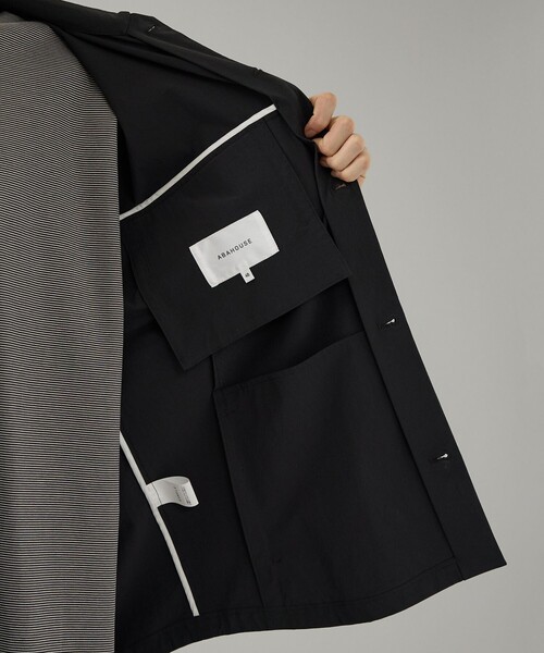 ABAHOUSE（アバハウス）の「【CORDURA】TUCK＆DARTS コーデュラナイロン シャツブルゾン / セットアップ対応（ブルゾン・メンズ・ブラック/チャコールグレー・48/46）」の4枚目の写真
