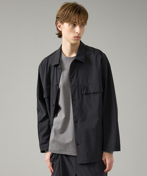 ABAHOUSE（アバハウス）の「【CORDURA】TUCK＆DARTS コーデュラナイロン シャツブルゾン / セットアップ対応（ブルゾン・メンズ・ブラック/チャコールグレー・48/46）」の5枚目の写真