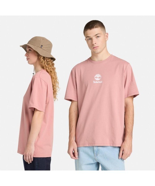 Timberland(ティンバーランド)の「スタック ロゴ 半袖 Tシャツ ユニセックス(Tシャツ/カットソー・メンズ・ローズ・XX-LARGE/X-LARGE/SMALL/MEDIUM/LARGE)」の1枚目の写真
