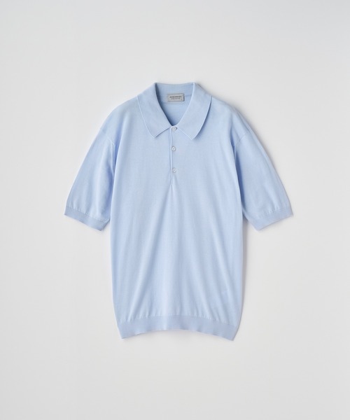 JOHN SMEDLEY(ジョンスメドレー)の「半袖コットンニットクラシックポロシャツ(ポロシャツ・メンズ・ブルー系1・S/M/L)」の2枚目の写真