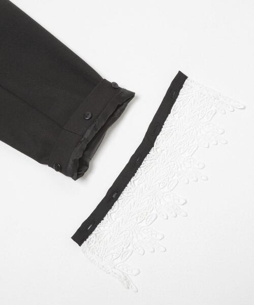 SENSE OF PLACE by URBAN RESEARCH（センスオブプレイスバイアーバンリサーチ）の「レースレイヤードノーカラージャケット（ノーカラージャケット・レディース・ベージュ/ブラック・ONE）」の8枚目の写真