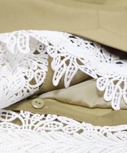 SENSE OF PLACE by URBAN RESEARCH（センスオブプレイスバイアーバンリサーチ）の「レースレイヤードノーカラージャケット（ノーカラージャケット・レディース・ベージュ/ブラック・ONE）」の21枚目の写真