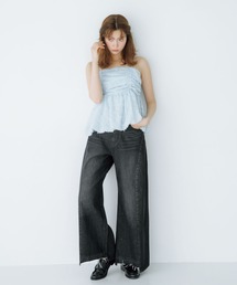 Tiny EDEN（タイニーエデン）の「パネル切り替えデニムバギーパンツ（デニムパンツ）」