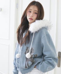 L21 SNOW FUR HOOD ZIP-UP V2(SKY BLUE)