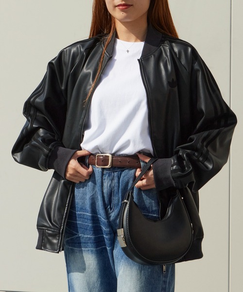 adidas（アディダス）の「adidas/アディダス フェイクレザースリーストライプス レザージャケット ブルゾン（ブルゾン・メンズ・ブラック・M/L/XL）」の18枚目の写真