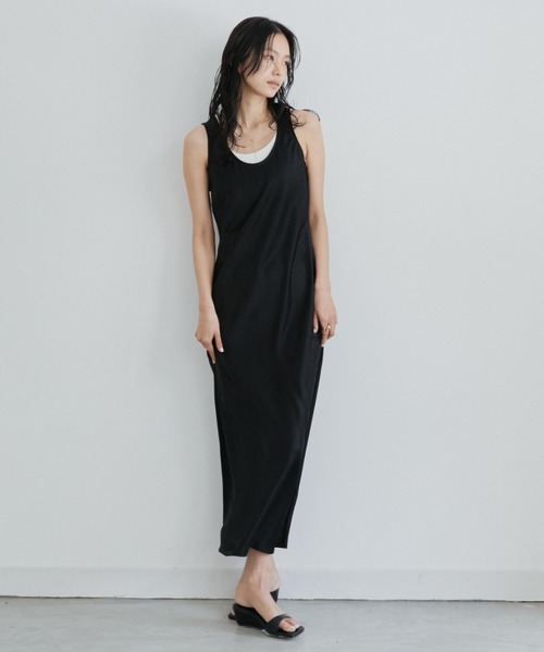 DRWCYS（ドロシーズ）の「サテンナローNSワンピース（ワンピース・レディース・モカ/ブラック・FREE）」の7枚目の写真