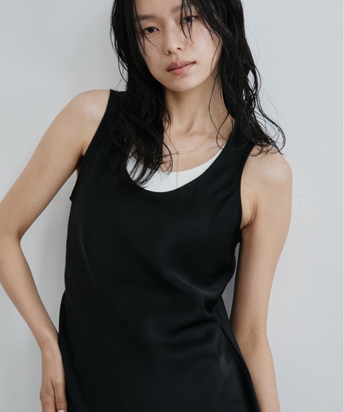 DRWCYS（ドロシーズ）の「サテンナローNSワンピース（ワンピース・レディース・モカ/ブラック・FREE）」の13枚目の写真