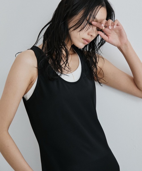 DRWCYS（ドロシーズ）の「サテンナローNSワンピース（ワンピース・レディース・モカ/ブラック・FREE）」の14枚目の写真