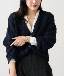 russet（ラシット）の「ノーカラーニットジャケット（カーディガン/ボレロ）」