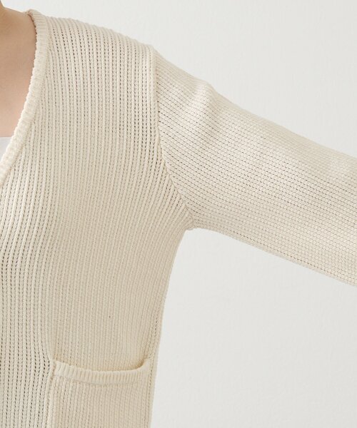 russet(ラシット)の「ノーカラーニットジャケット(カーディガン/ボレロ・レディース・アイボリー/ネイビー・FREE)」の11枚目の写真