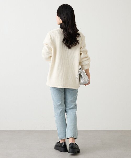 russet(ラシット)の「ノーカラーニットジャケット(カーディガン/ボレロ・レディース・アイボリー/ネイビー・FREE)」の18枚目の写真