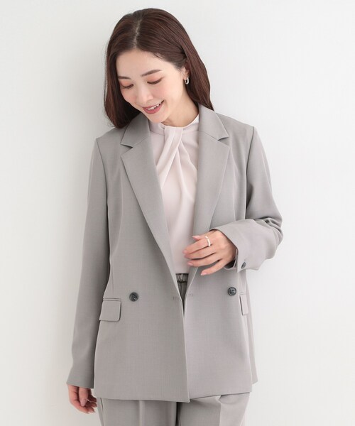 SHOO・LA・RUE（シューラルー）の「【多機能】オーバーサイズジャケット（テーラードジャケット・レディース・ナチュラル/グレー/ネイビー・10/04/03/02/01）」の4枚目の写真