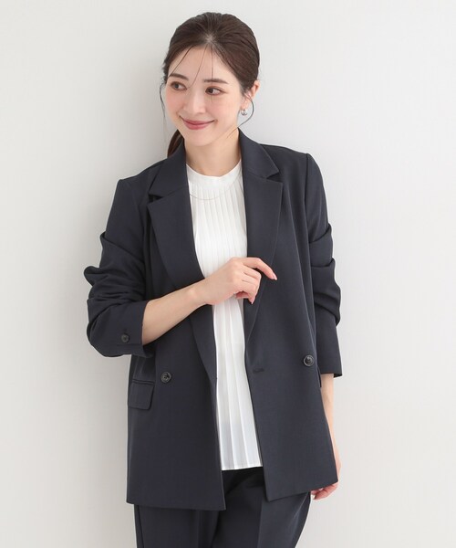 SHOO・LA・RUE（シューラルー）の「【多機能】オーバーサイズジャケット（テーラードジャケット・レディース・ナチュラル/グレー/ネイビー・10/04/03/02/01）」の12枚目の写真