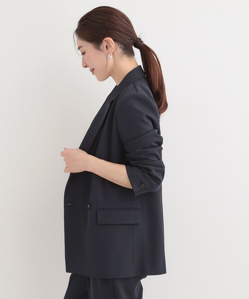 SHOO・LA・RUE（シューラルー）の「【多機能】オーバーサイズジャケット（テーラードジャケット・レディース・ナチュラル/グレー/ネイビー・10/04/03/02/01）」の13枚目の写真