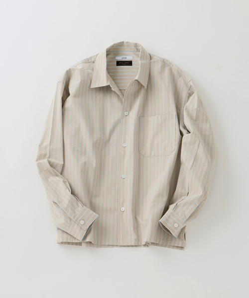 JOURNAL STANDARD relume（ジャーナルスタンダード　レリューム）の「JAMES FABRIC / ジェームスファブリック ボックスシルエット シャツ（シャツ/ブラウス・メンズ・サックスブルー/チャコールグレー/ベージュ/グリーン・LARGE/MEDIUM）」の2枚目の写真