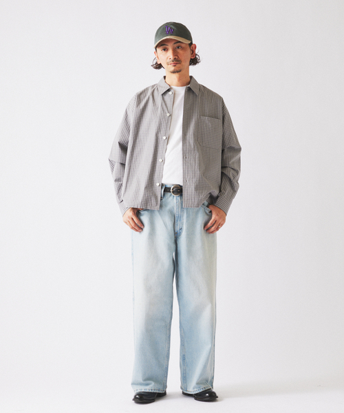 JOURNAL STANDARD relume（ジャーナルスタンダード　レリューム）の「JAMES FABRIC / ジェームスファブリック ボックスシルエット シャツ（シャツ/ブラウス・メンズ・サックスブルー/チャコールグレー/ベージュ/グリーン・LARGE/MEDIUM）」の13枚目の写真