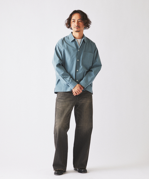 JOURNAL STANDARD relume（ジャーナルスタンダード　レリューム）の「JAMES FABRIC / ジェームスファブリック ボックスシルエット シャツ（シャツ/ブラウス・メンズ・サックスブルー/チャコールグレー/ベージュ/グリーン・LARGE/MEDIUM）」の15枚目の写真