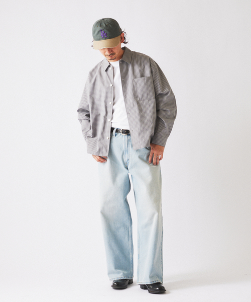 JOURNAL STANDARD relume（ジャーナルスタンダード　レリューム）の「JAMES FABRIC / ジェームスファブリック ボックスシルエット シャツ（シャツ/ブラウス・メンズ・サックスブルー/チャコールグレー/ベージュ/グリーン・LARGE/MEDIUM）」の18枚目の写真