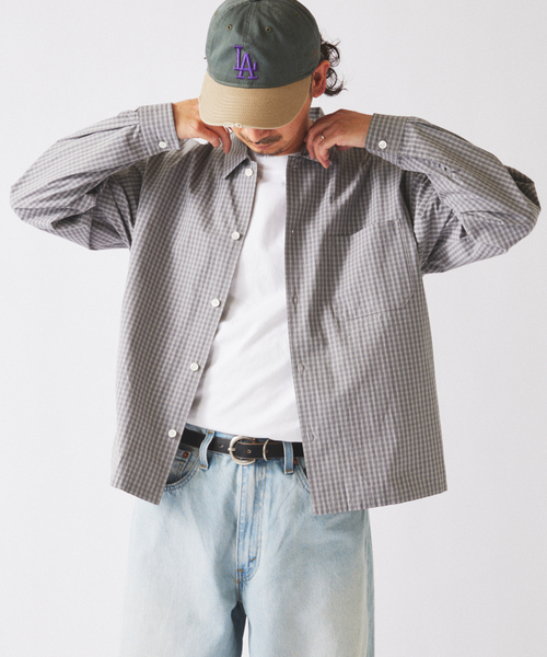 JOURNAL STANDARD relume（ジャーナルスタンダード　レリューム）の「JAMES FABRIC / ジェームスファブリック ボックスシルエット シャツ（シャツ/ブラウス・メンズ・サックスブルー/チャコールグレー/ベージュ/グリーン・LARGE/MEDIUM）」の21枚目の写真