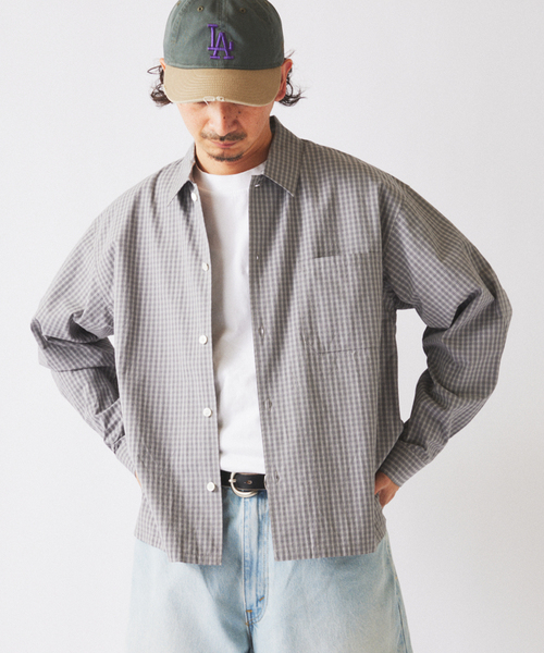 JOURNAL STANDARD relume（ジャーナルスタンダード　レリューム）の「JAMES FABRIC / ジェームスファブリック ボックスシルエット シャツ（シャツ/ブラウス・メンズ・サックスブルー/チャコールグレー/ベージュ/グリーン・LARGE/MEDIUM）」の22枚目の写真