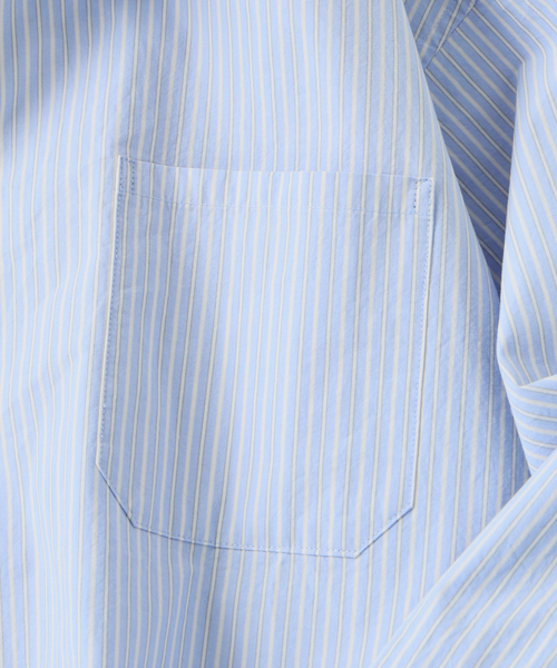 JOURNAL STANDARD relume（ジャーナルスタンダード　レリューム）の「JAMES FABRIC / ジェームスファブリック ボックスシルエット シャツ（シャツ/ブラウス・メンズ・サックスブルー/チャコールグレー/ベージュ/グリーン・LARGE/MEDIUM）」の6枚目の写真