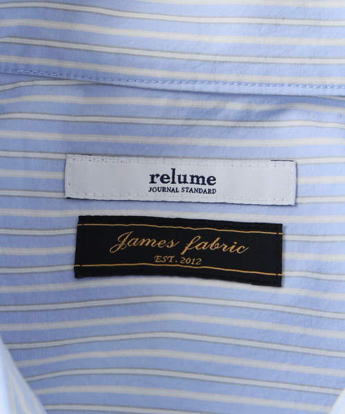JOURNAL STANDARD relume（ジャーナルスタンダード　レリューム）の「JAMES FABRIC / ジェームスファブリック ボックスシルエット シャツ（シャツ/ブラウス・メンズ・サックスブルー/チャコールグレー/ベージュ/グリーン・LARGE/MEDIUM）」の7枚目の写真