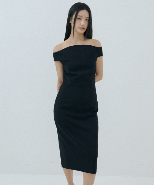 LUCIR ZU（ルシールズ）の「Curved Off-Shoulder Dress (black)（ワンピース・レディース・その他・SMALL/MEDIUM）」の3枚目の写真