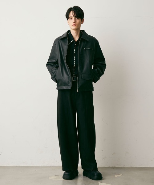 Shoowtime(ショウタイム)の「Wool-Like Center Seam Wide Slacks / ウールライクセンターシームワイドスラックス(スラックス・メンズ・チャコールグレー/ブラック・X-LARGE/LARGE/MEDIUM)」の15枚目の写真