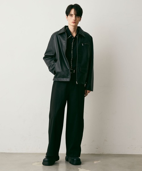 Shoowtime(ショウタイム)の「Wool-Like Center Seam Wide Slacks / ウールライクセンターシームワイドスラックス(スラックス・メンズ・チャコールグレー/ブラック・X-LARGE/LARGE/MEDIUM)」の17枚目の写真