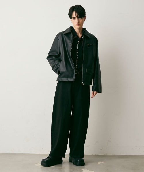 Shoowtime(ショウタイム)の「Wool-Like Center Seam Wide Slacks / ウールライクセンターシームワイドスラックス(スラックス・メンズ・チャコールグレー/ブラック・X-LARGE/LARGE/MEDIUM)」の18枚目の写真