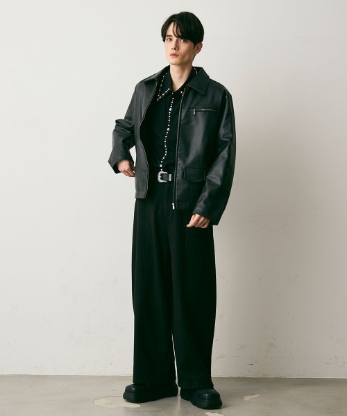 Shoowtime(ショウタイム)の「Wool-Like Center Seam Wide Slacks / ウールライクセンターシームワイドスラックス(スラックス・メンズ・チャコールグレー/ブラック・X-LARGE/LARGE/MEDIUM)」の20枚目の写真