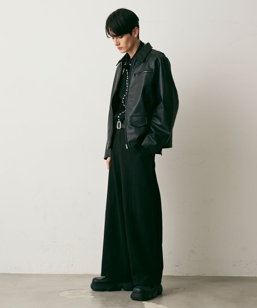 Shoowtime(ショウタイム)の「Wool-Like Center Seam Wide Slacks / ウールライクセンターシームワイドスラックス(スラックス・メンズ・チャコールグレー/ブラック・X-LARGE/LARGE/MEDIUM)」の21枚目の写真