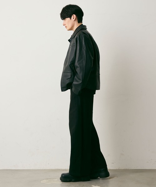 Shoowtime(ショウタイム)の「Wool-Like Center Seam Wide Slacks / ウールライクセンターシームワイドスラックス(スラックス・メンズ・チャコールグレー/ブラック・X-LARGE/LARGE/MEDIUM)」の22枚目の写真